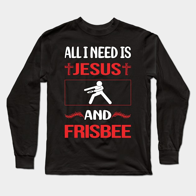 Funny Jesus Frisbee Long Sleeve T-Shirt by Happy Life